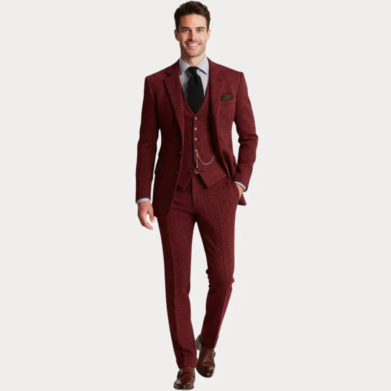 Traje clásico de hombre de tres piezas a medida