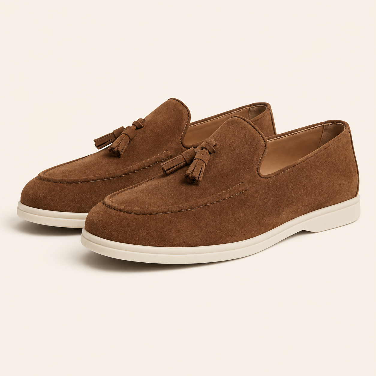 Mocasines Borlas Hombre Ante
