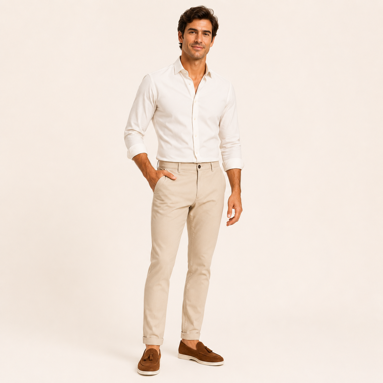 Mocasines Borlas Hombre Ante