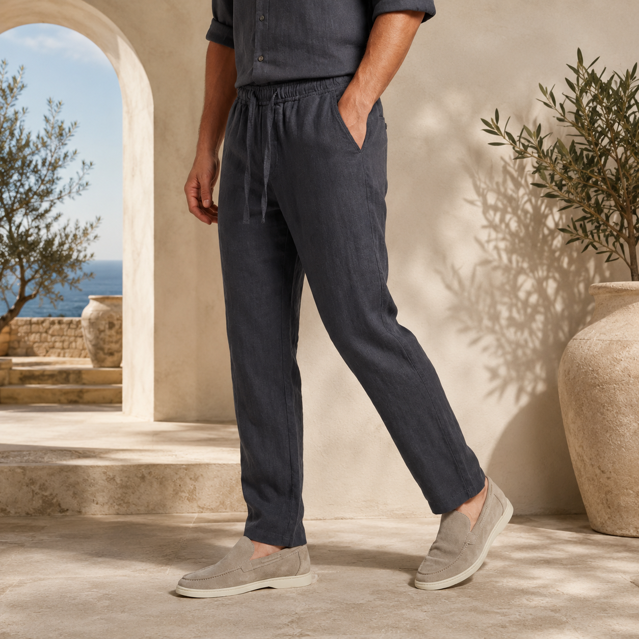 Pantalón de Lino Hombre Casual