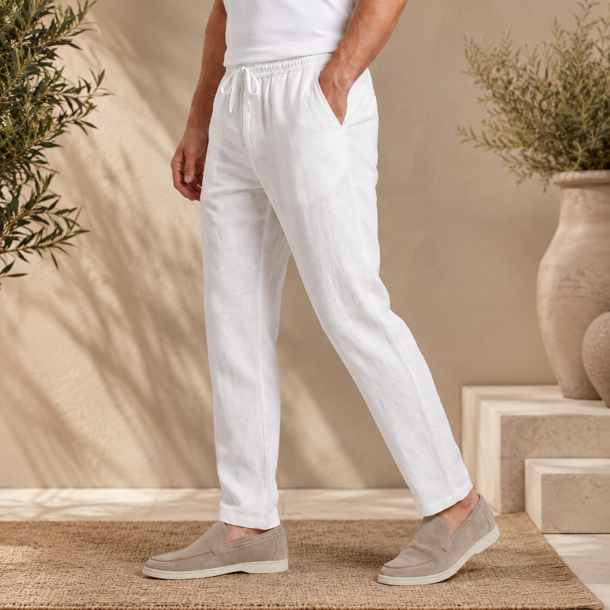 Pantalón de Lino Hombre Casual