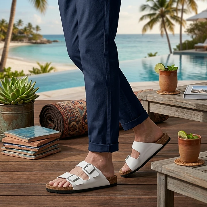 Sandalias Hombre Doble Hebilla