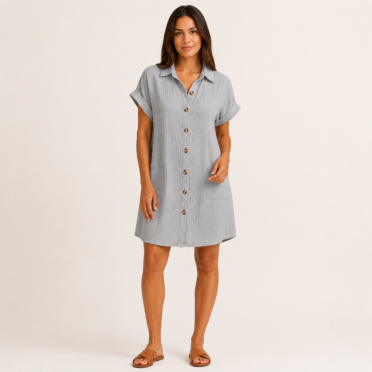 Vestido Camisero Elegante Transpirable
