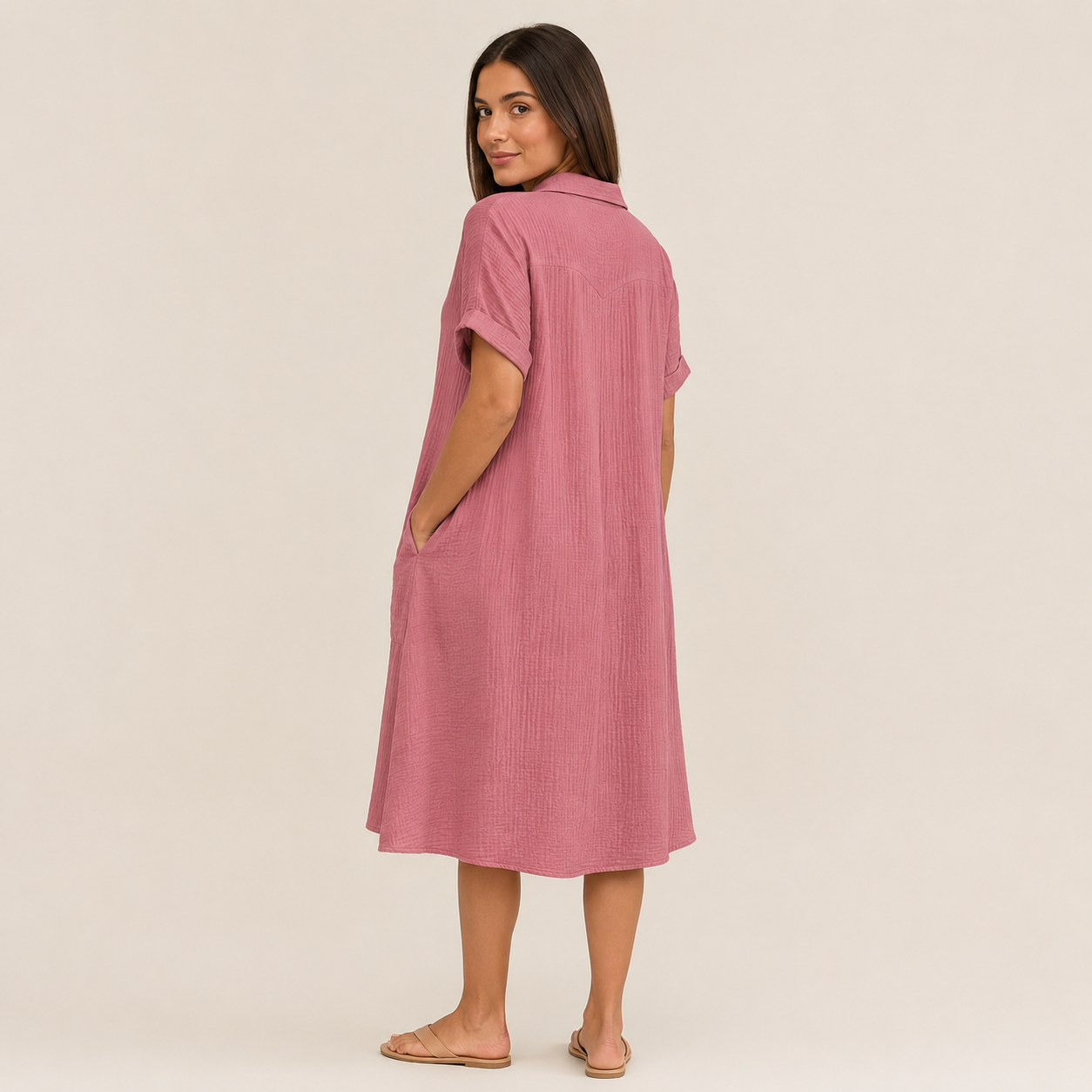 Vestido Camisero Elegante Transpirable