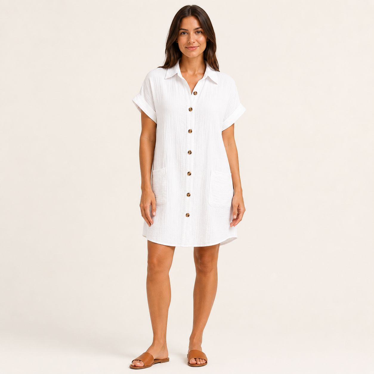 Vestido Camisero Elegante Transpirable