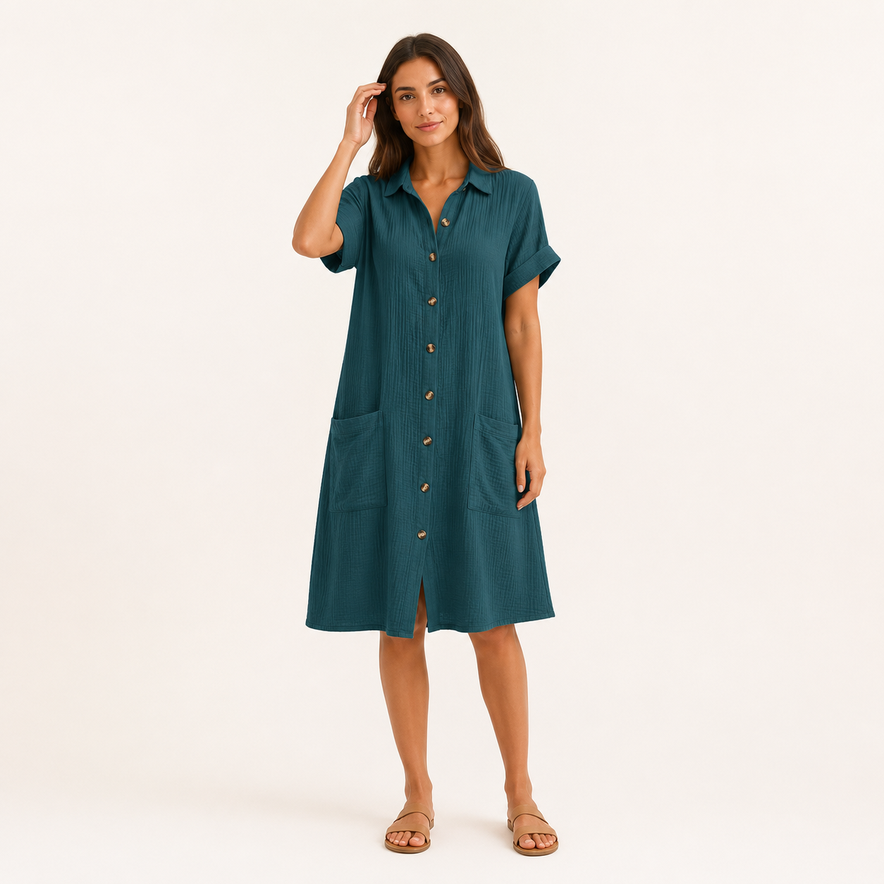 Vestido Camisero Elegante Transpirable