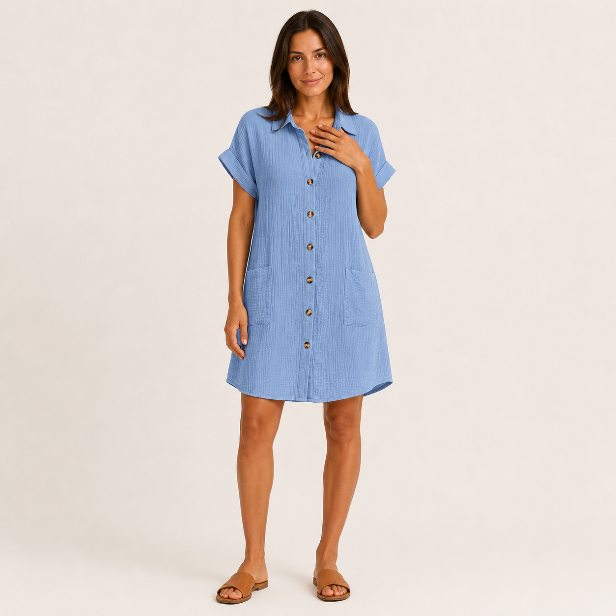 Vestido Camisero Elegante Transpirable