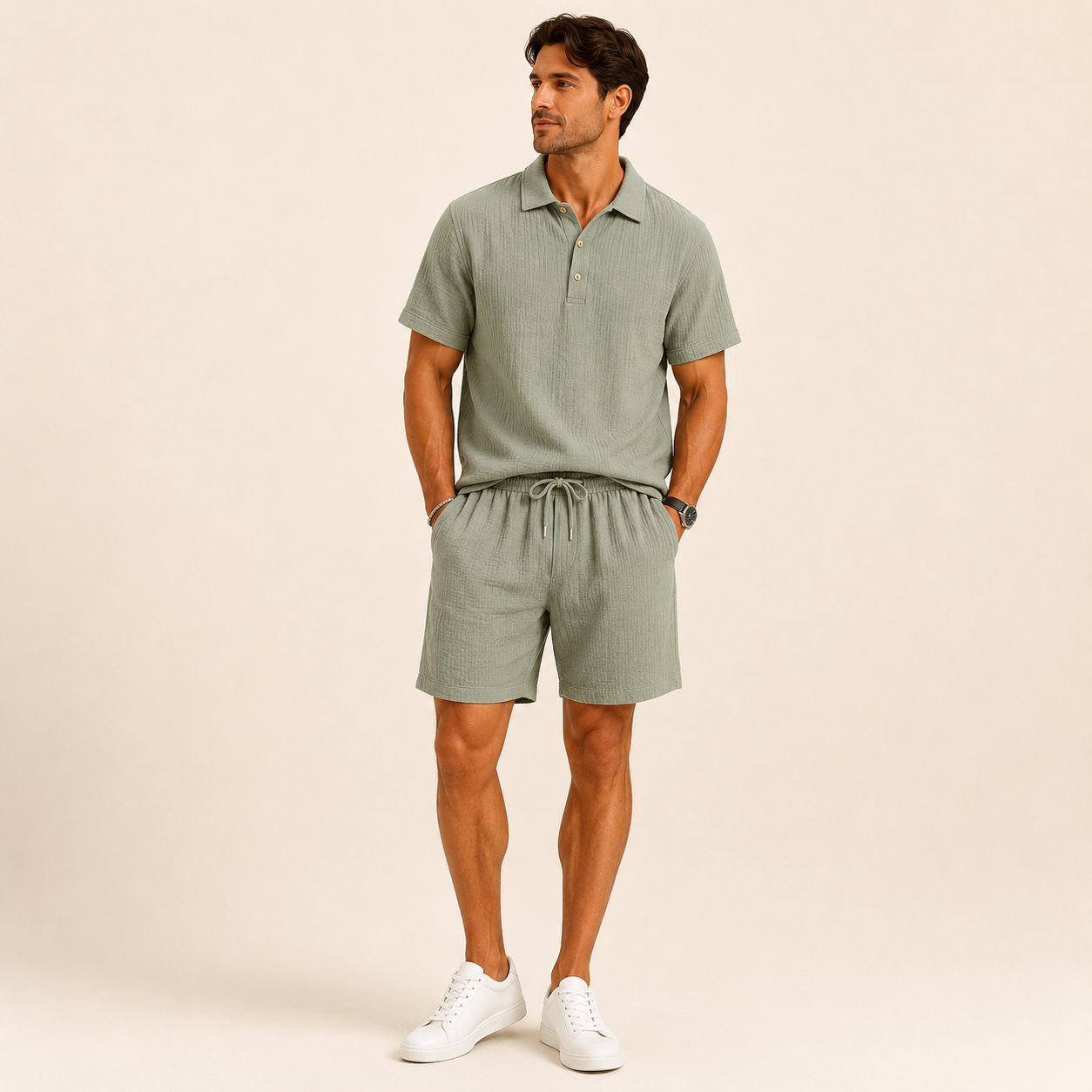 Conjunto Polo Lino Hombre