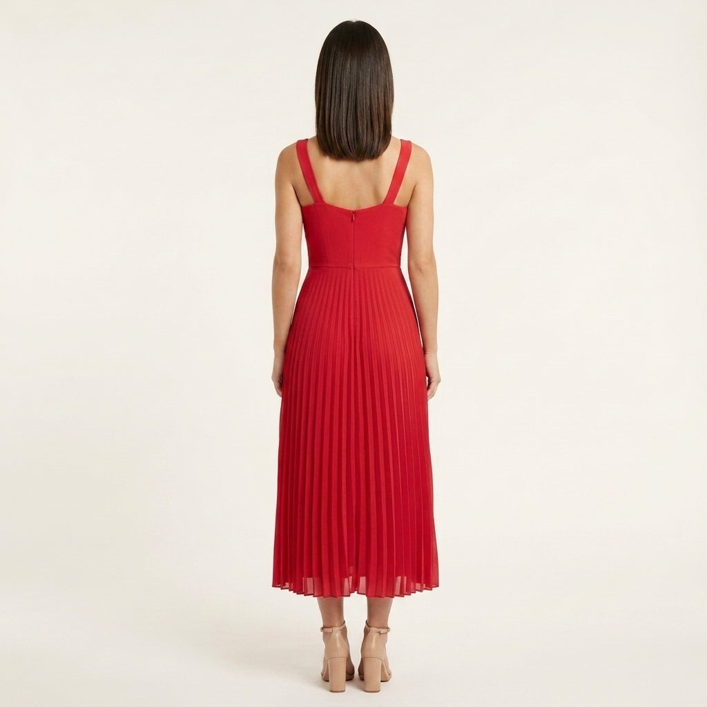 Vestido midi plisado elegante