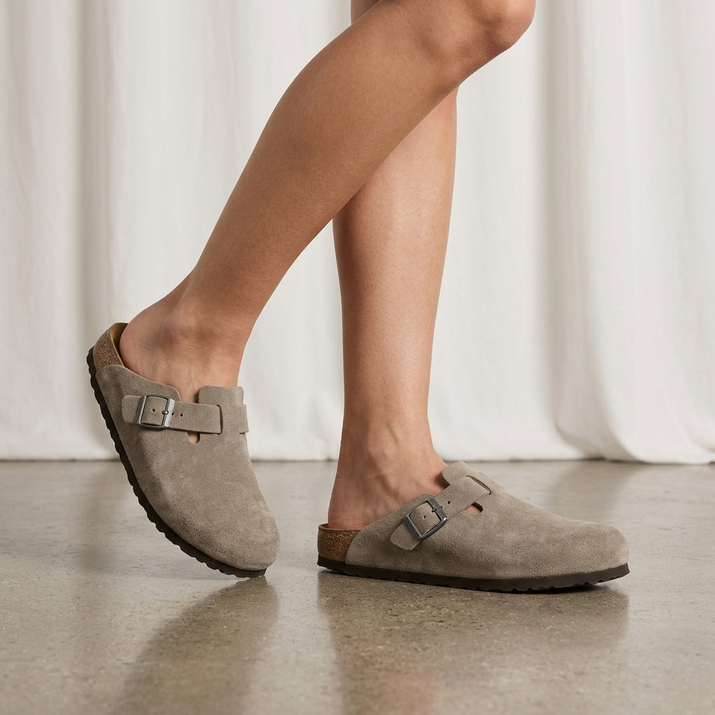 Zapatillas Slip-On Ante Con Hebilla