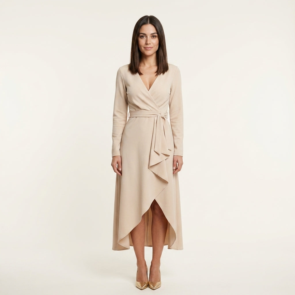 Vestido Midi Elegante con Abertura