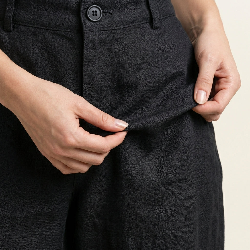 Pantalón ancho de lino