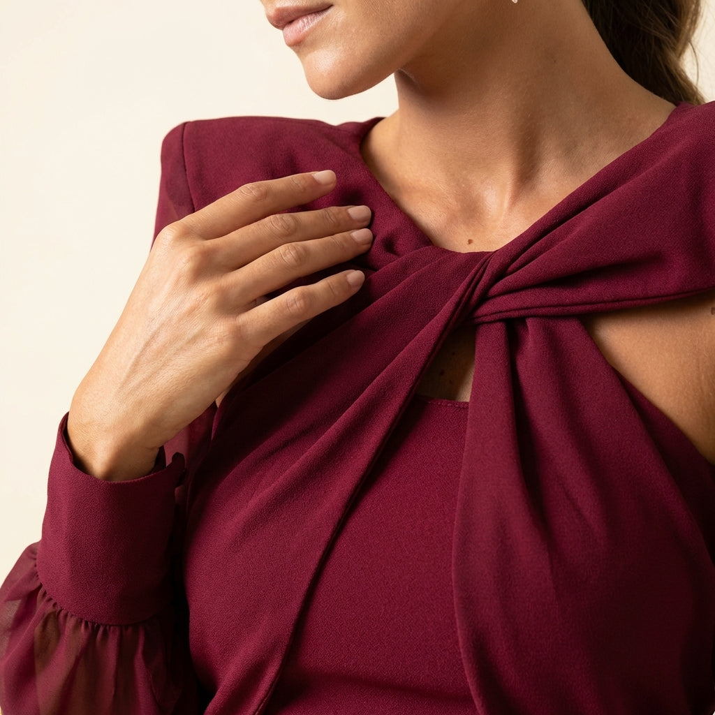 Vestido Midi Cruzado Mujer
