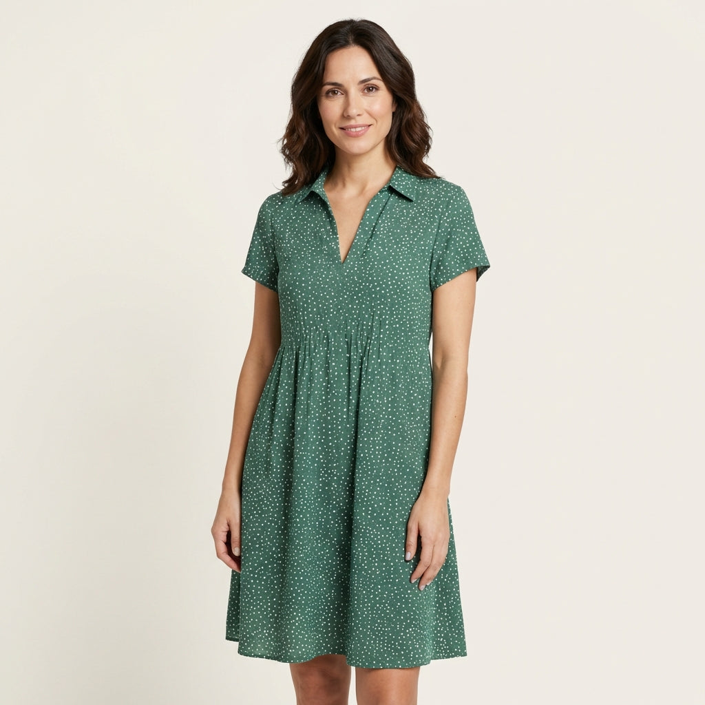 Vestido Camisa Manga Corta