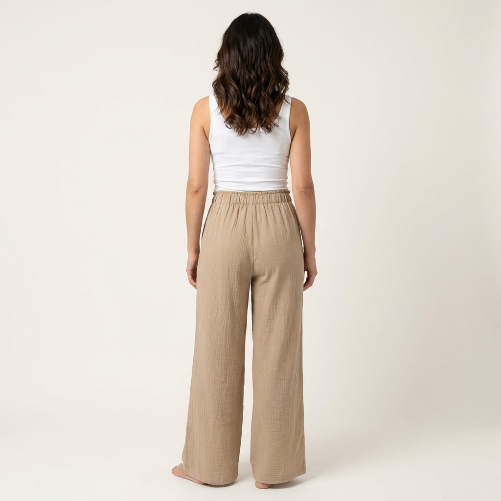 Pantalones Anchos de Cintura Alta