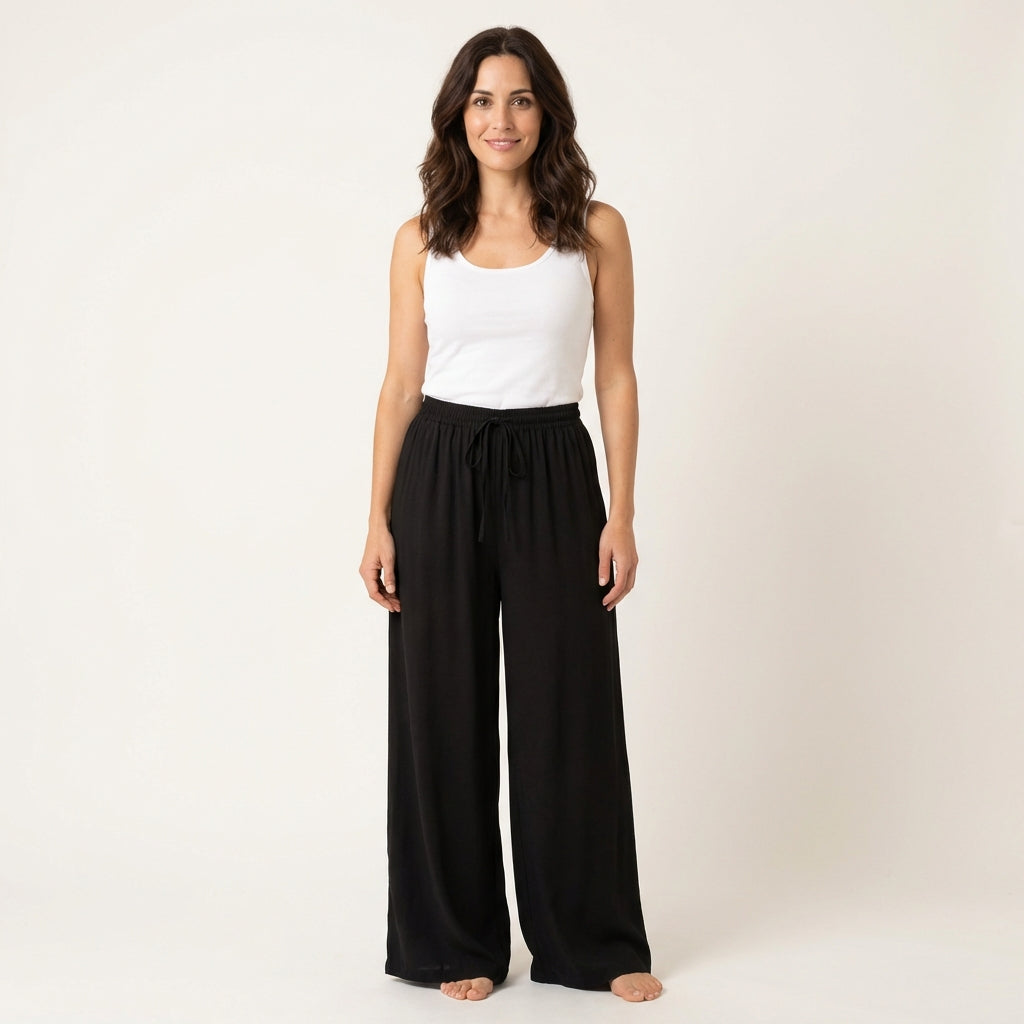 Pantalones Anchos de Cintura Alta