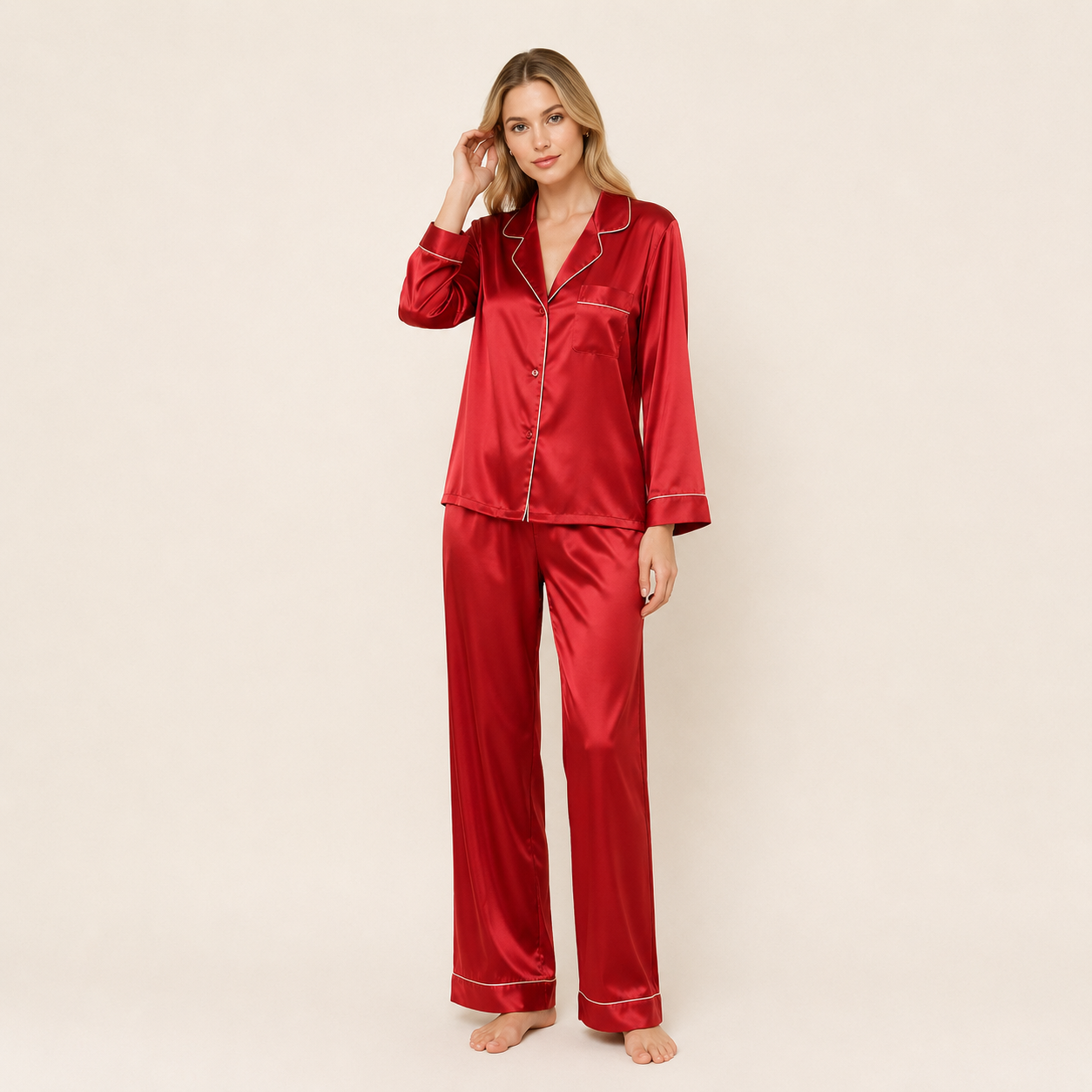 Pijama Seda Mujer