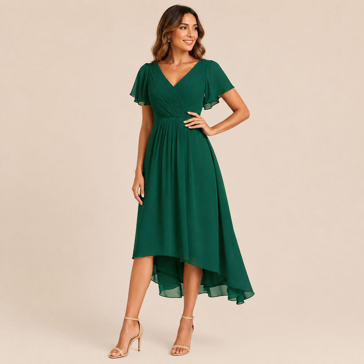 Vestido Chifón High-Low Mujer