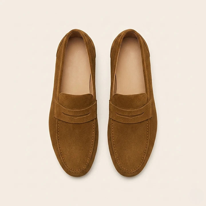 Mocasines Hombre Ante Slip-On