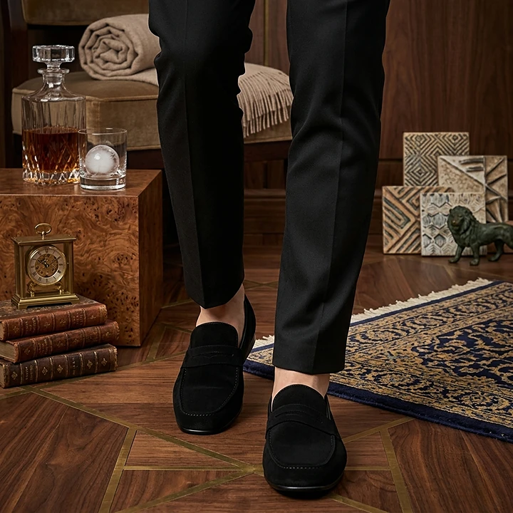 Mocasines Hombre Ante Slip-On