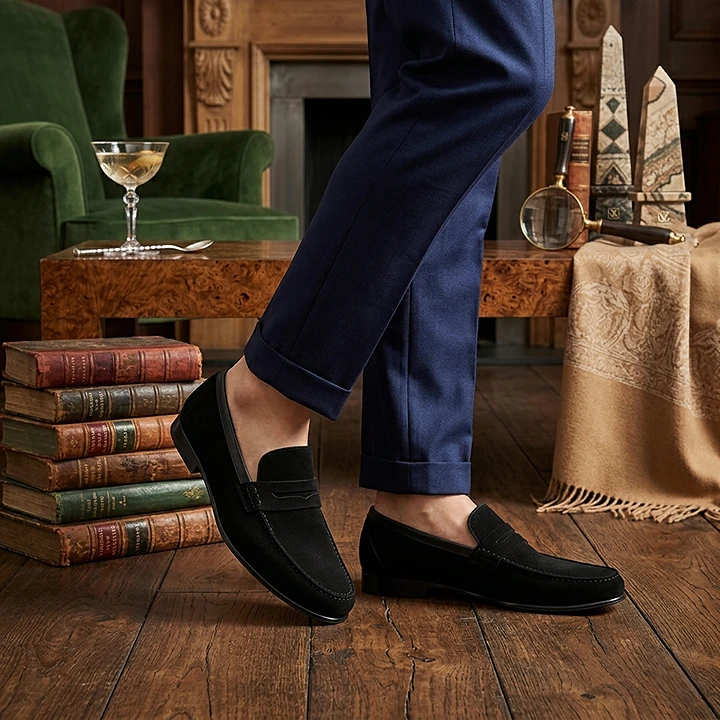Mocasines Hombre Ante Slip-On