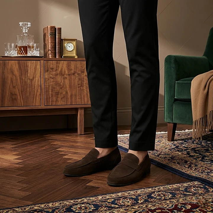 Mocasines Hombre Ante Slip-On