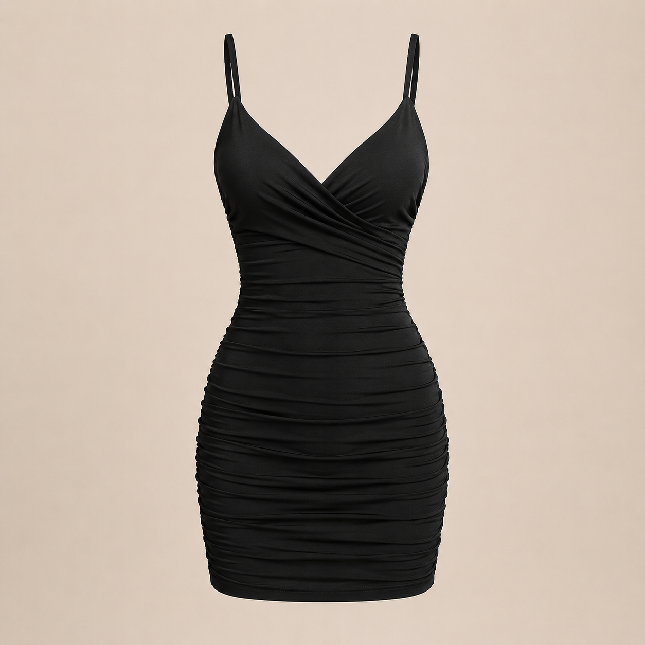 Vestido Bodycon Plisado Elegante