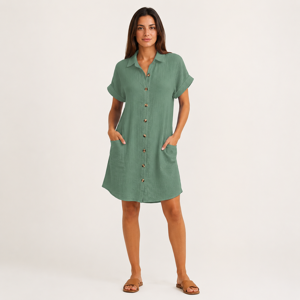 Vestido Camisero Elegante Transpirable