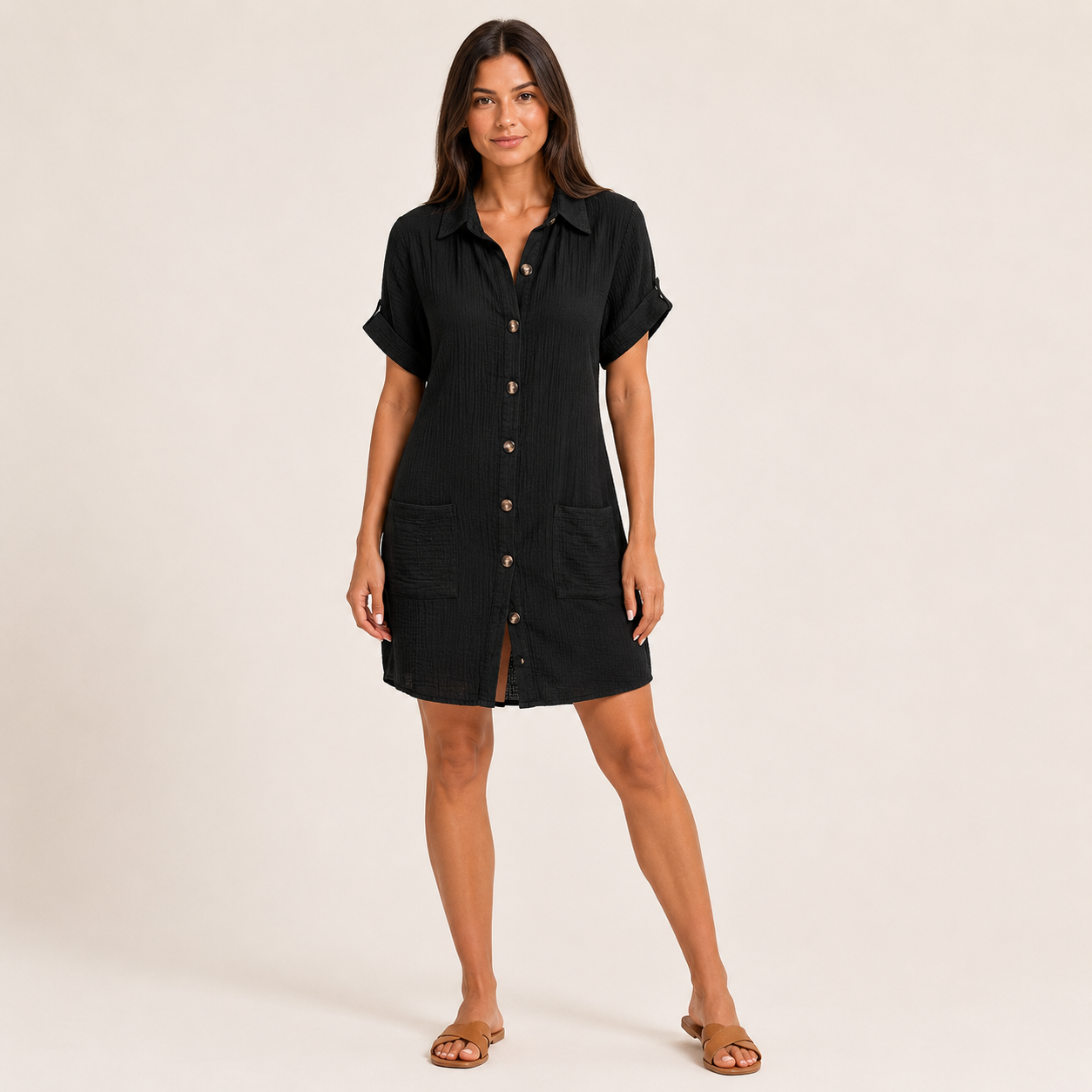 Vestido Camisero Elegante Transpirable