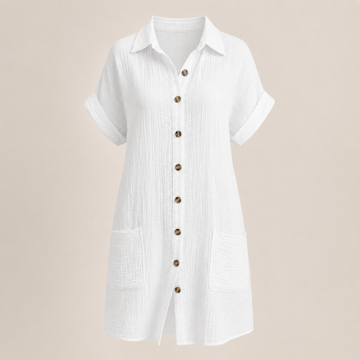 Vestido Camisero Elegante Transpirable