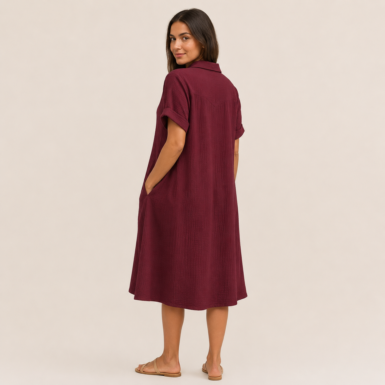 Vestido Camisero Elegante Transpirable