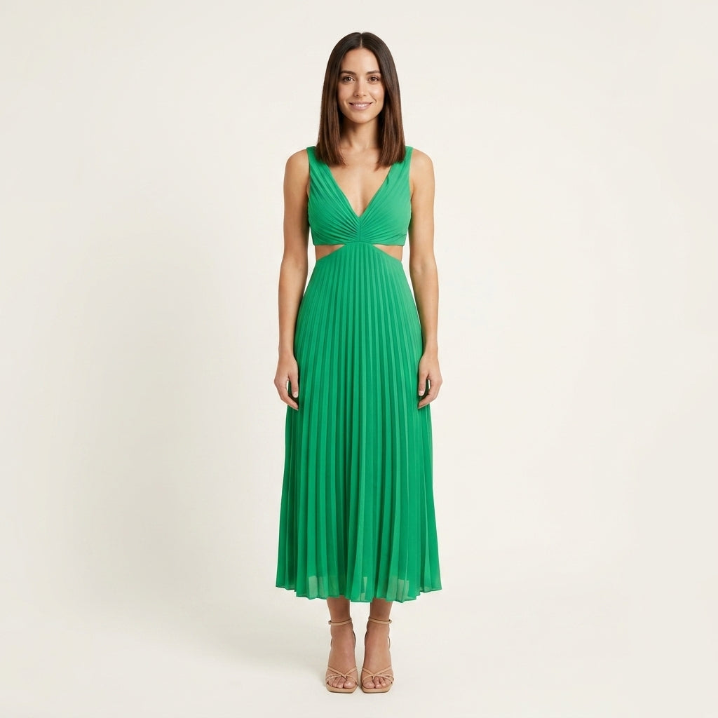Vestido midi plisado elegante
