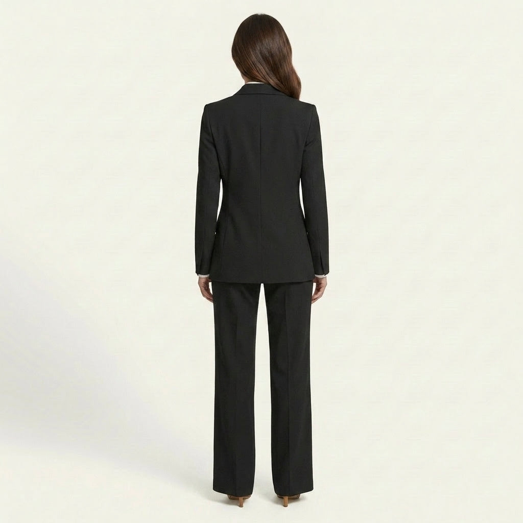 Conjunto blazer pantalón wide leg mujer