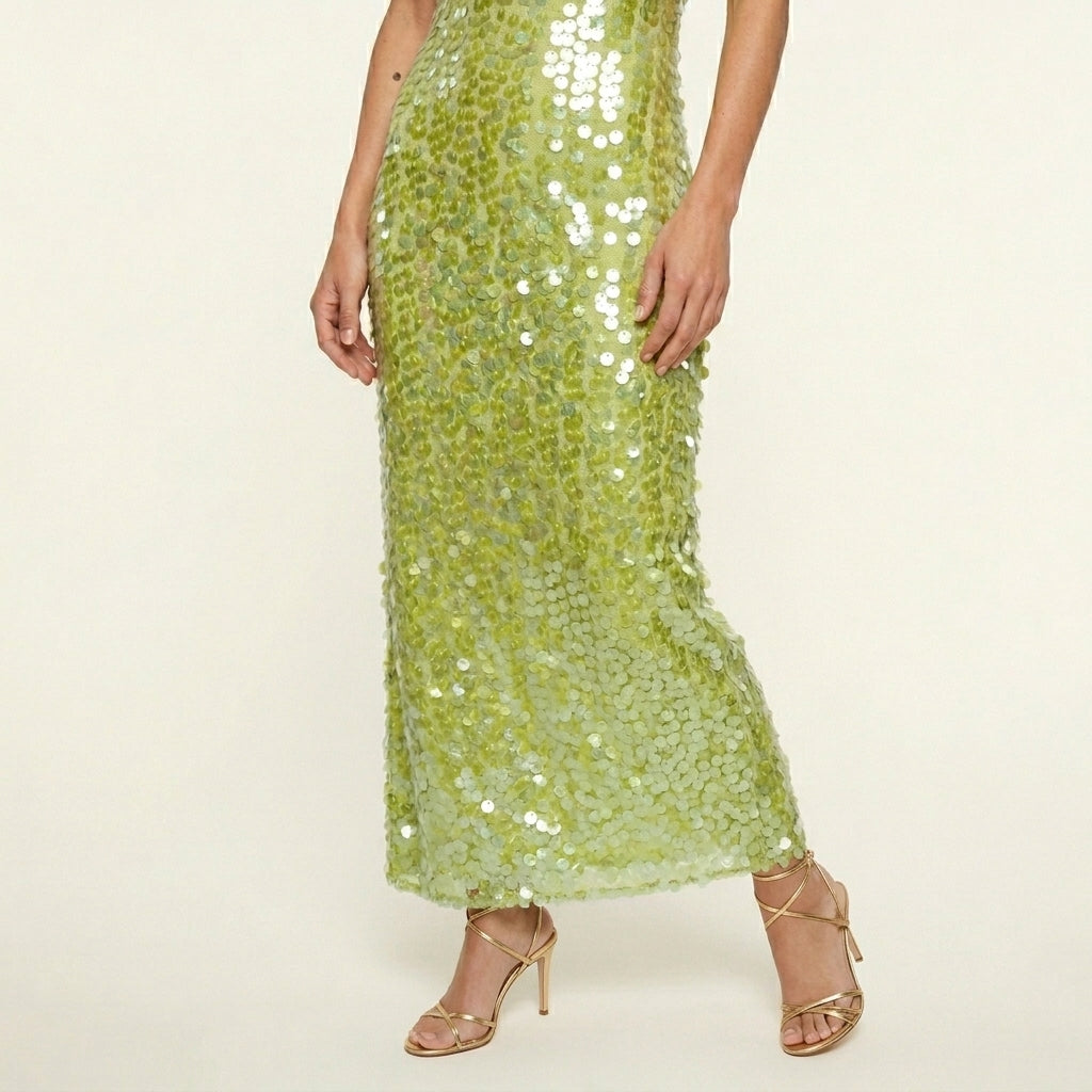 Vestido Maxi Lentejuelas Mujer