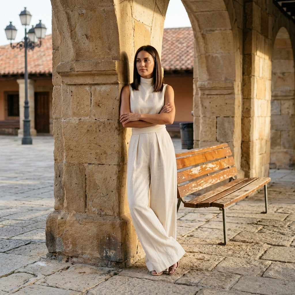Mono Elegante de Pierna Ancha