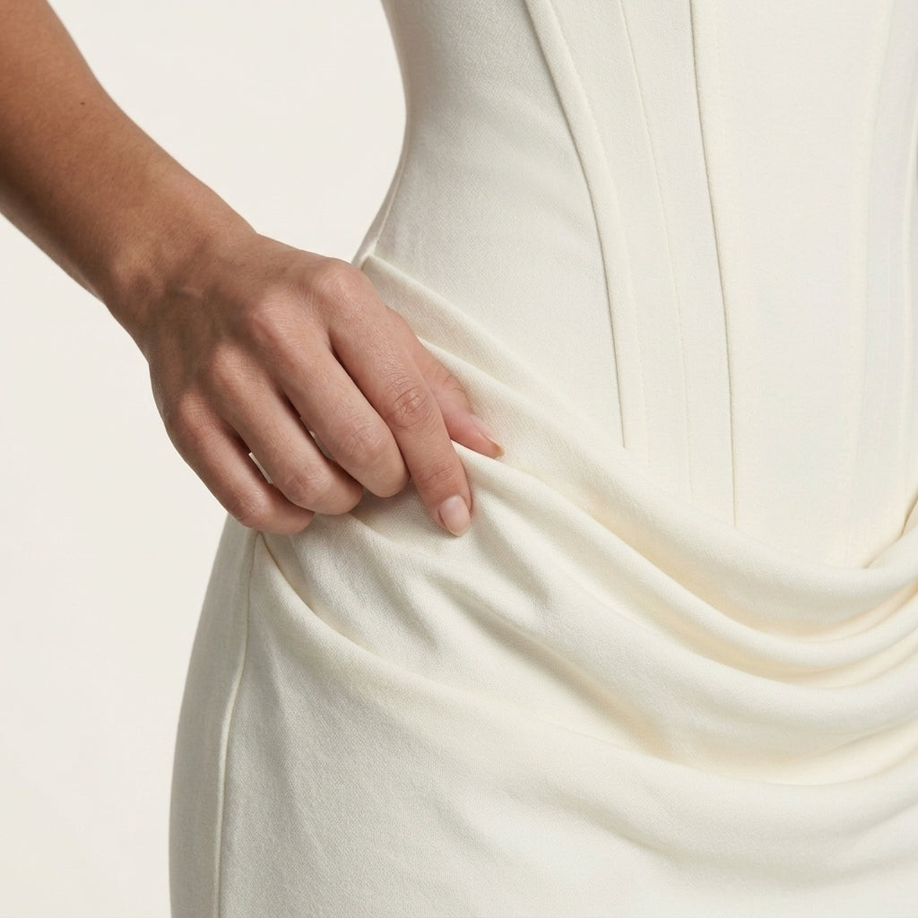 Vestido mini ajustado escote cuadrado