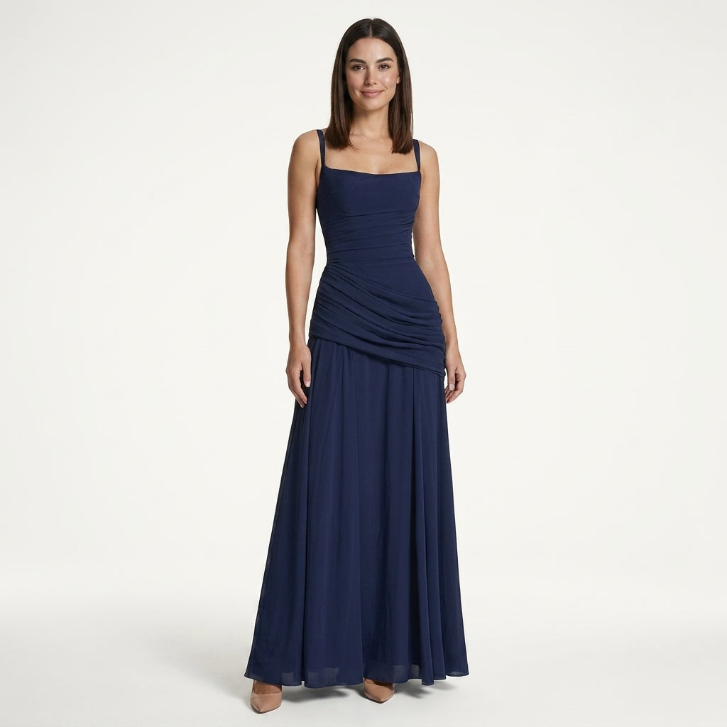 Vestido maxi elegante fruncido