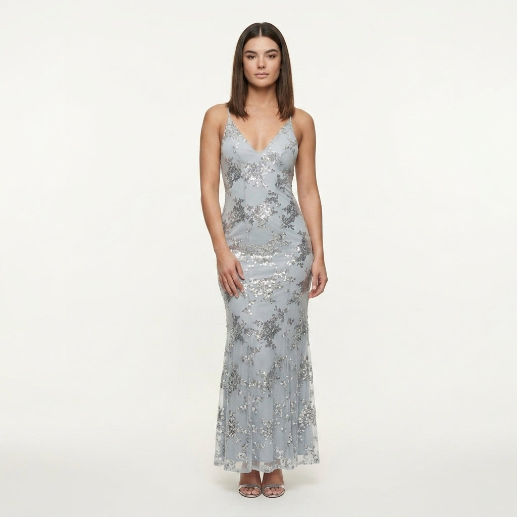 Vestido Largo Lentejuelas Elegante
