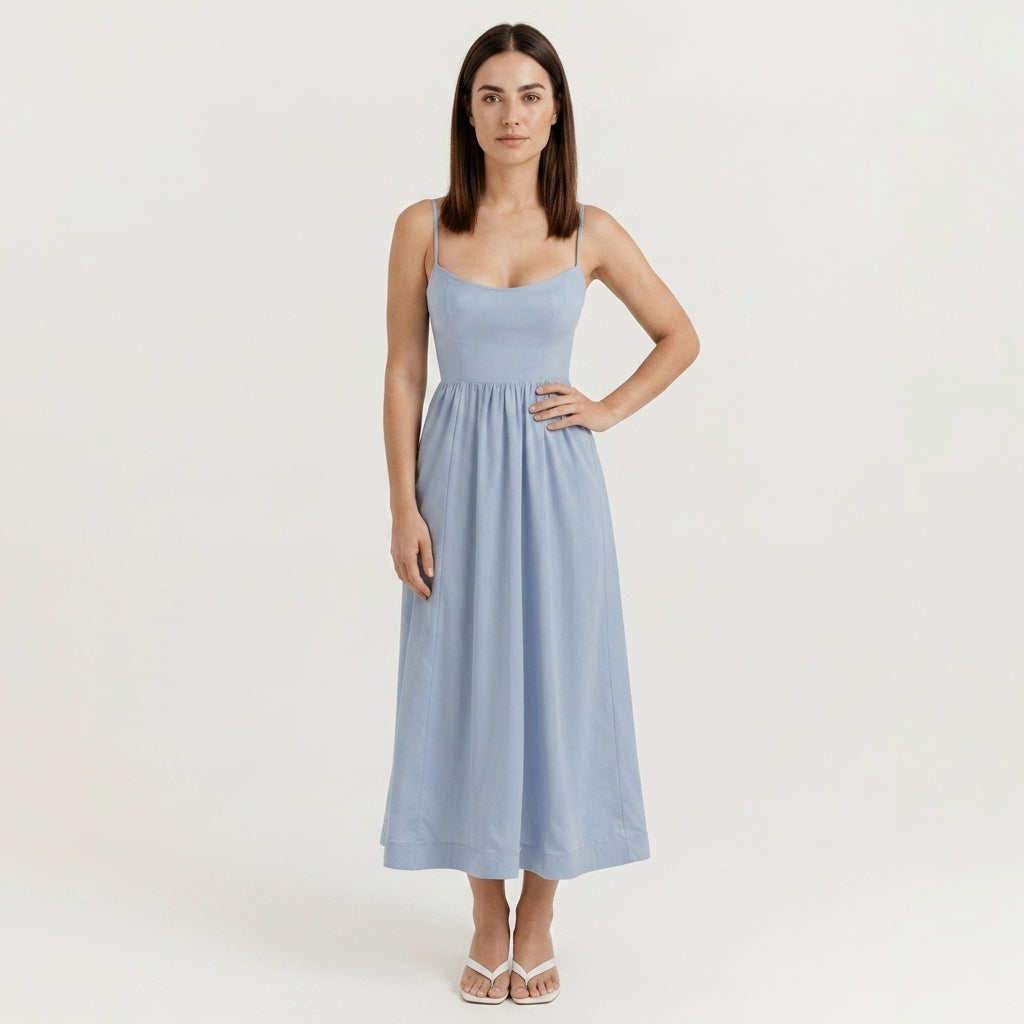 Vestido Midi Tirantes Mujer
