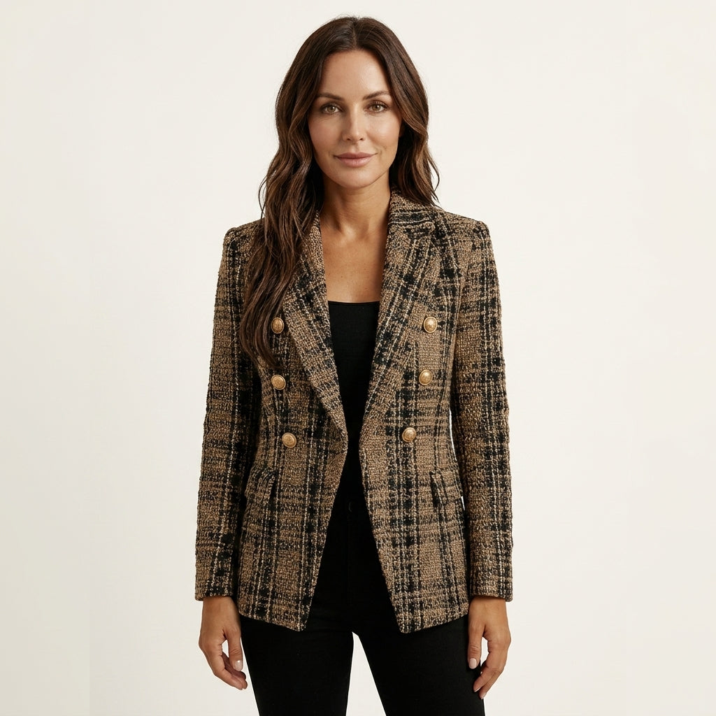 Blazer Cuadros Doble Botonadura