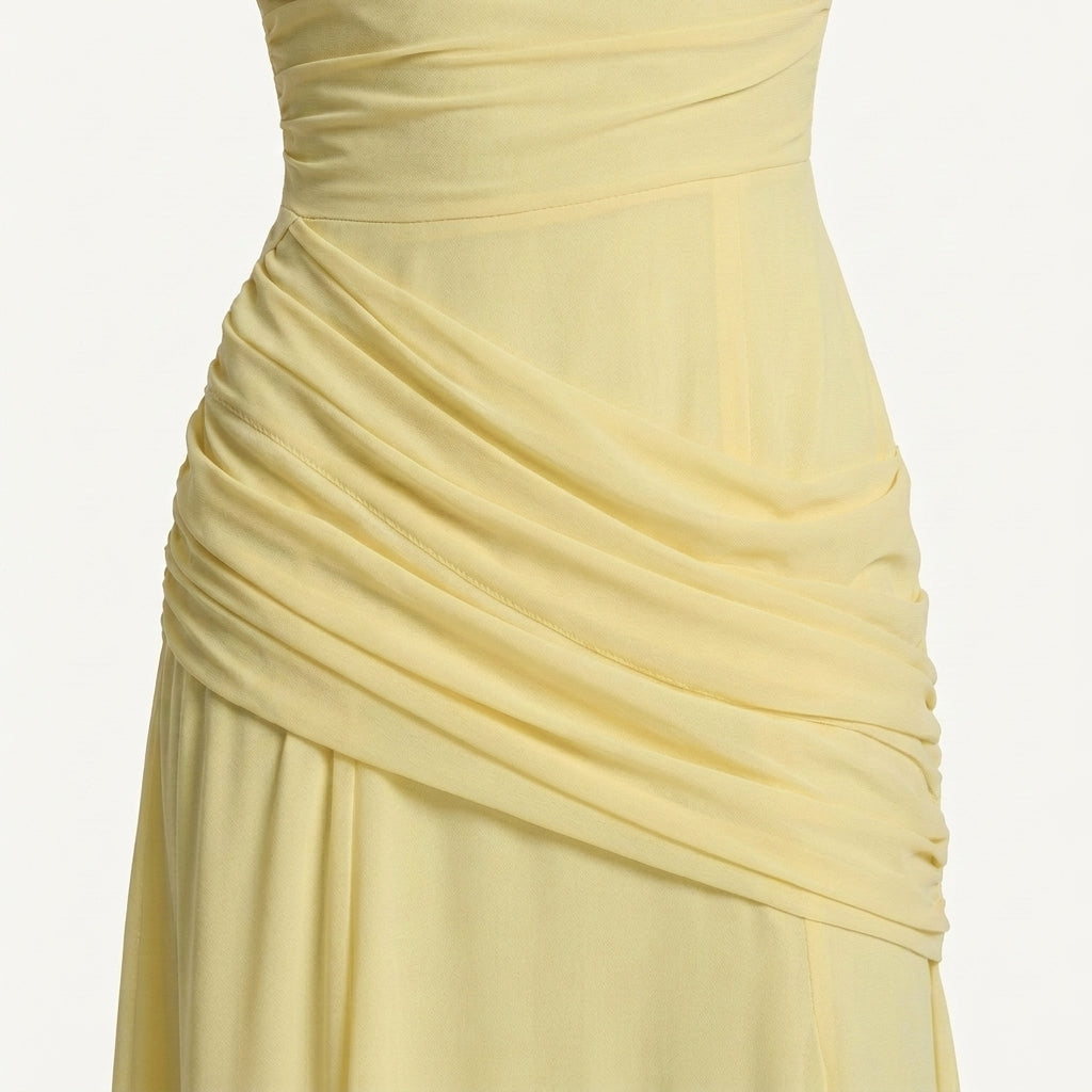 Vestido maxi elegante fruncido
