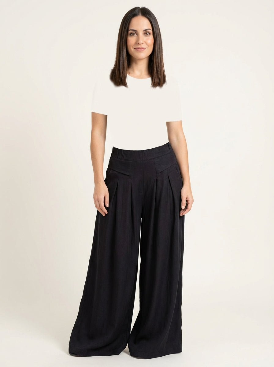 Pantalón ancho de lino