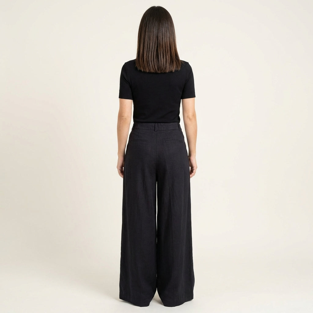 Pantalón ancho de lino