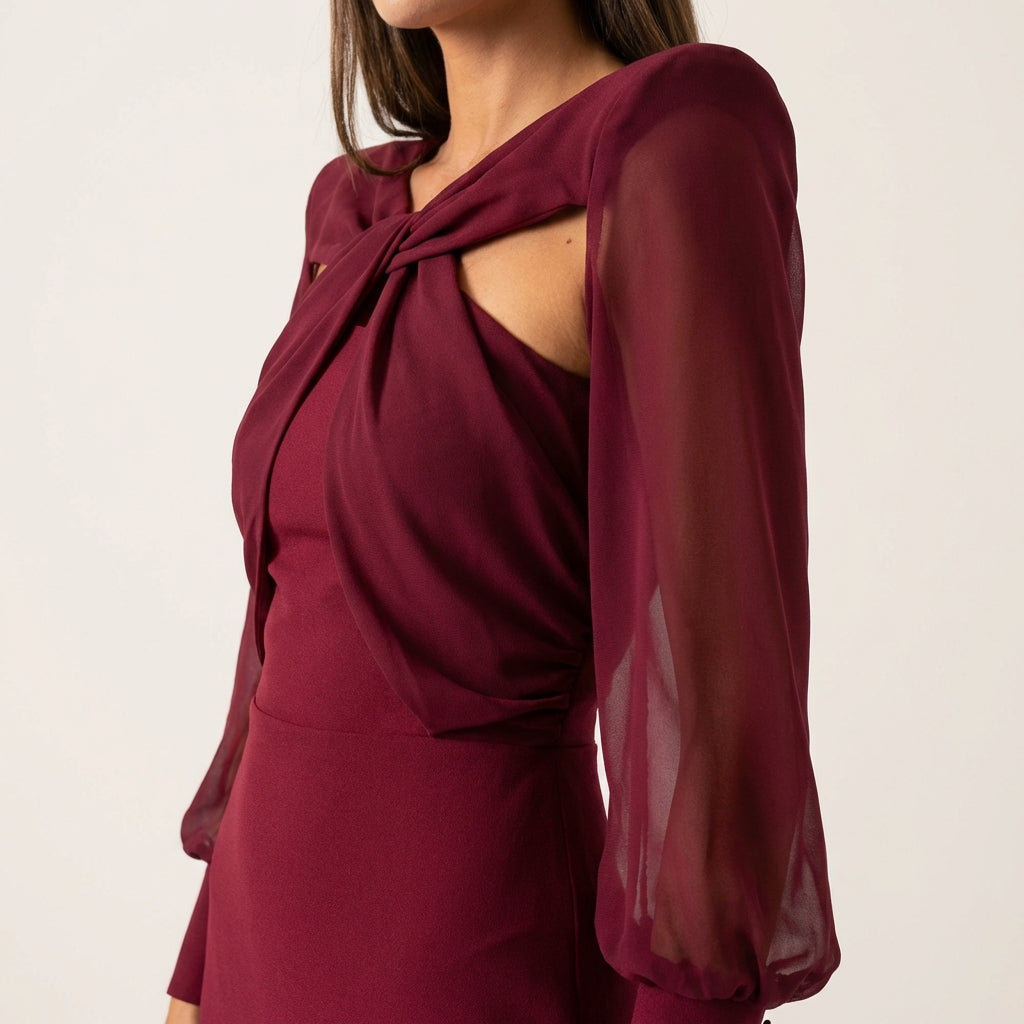 Vestido Midi Cruzado Mujer