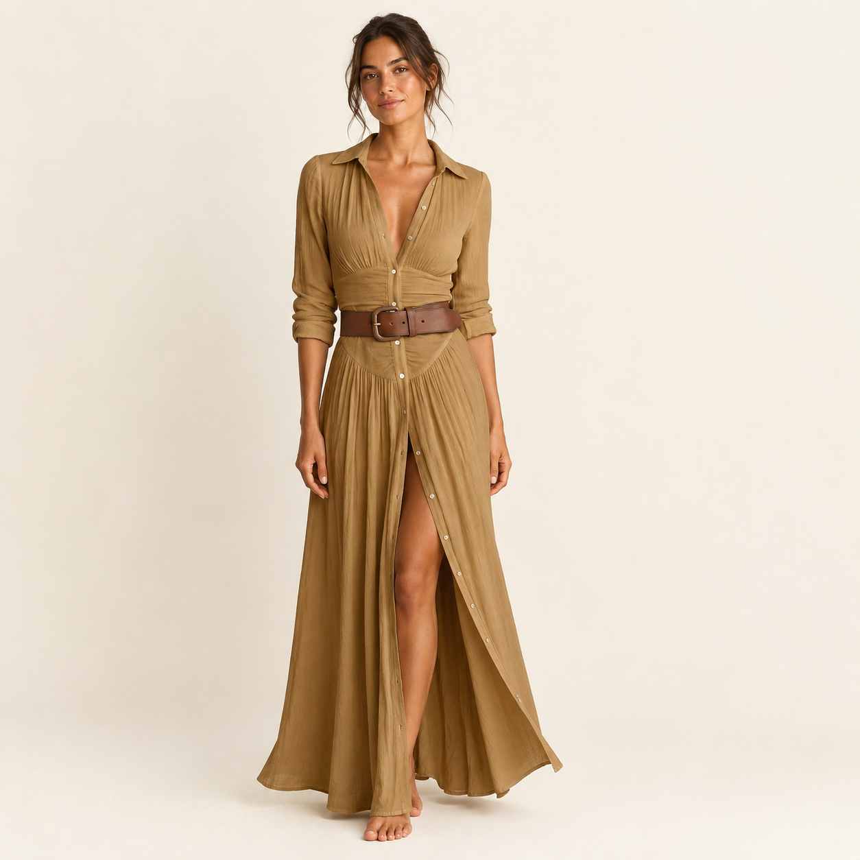Vestido Camisero Boho Maxi