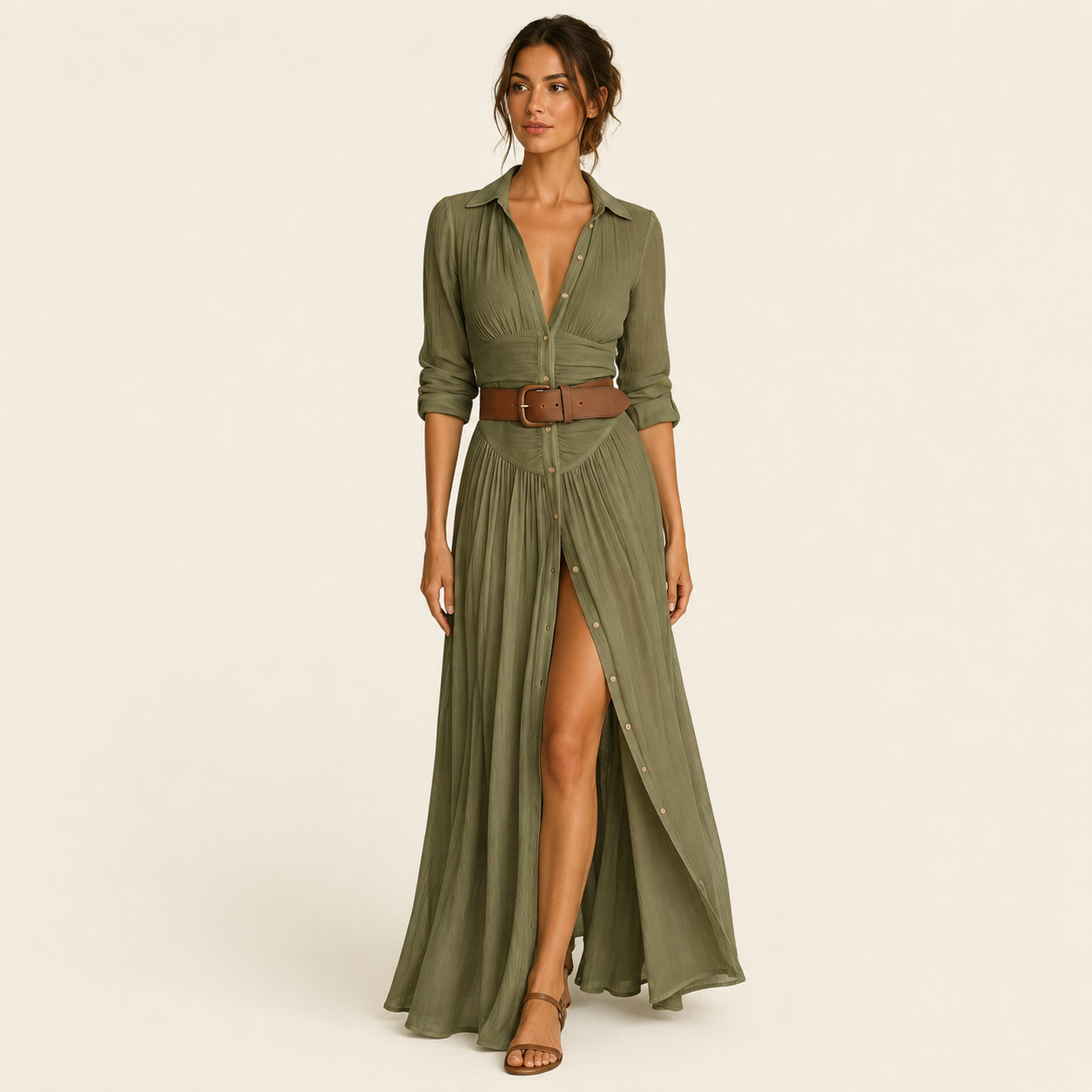 Vestido Camisero Boho Maxi