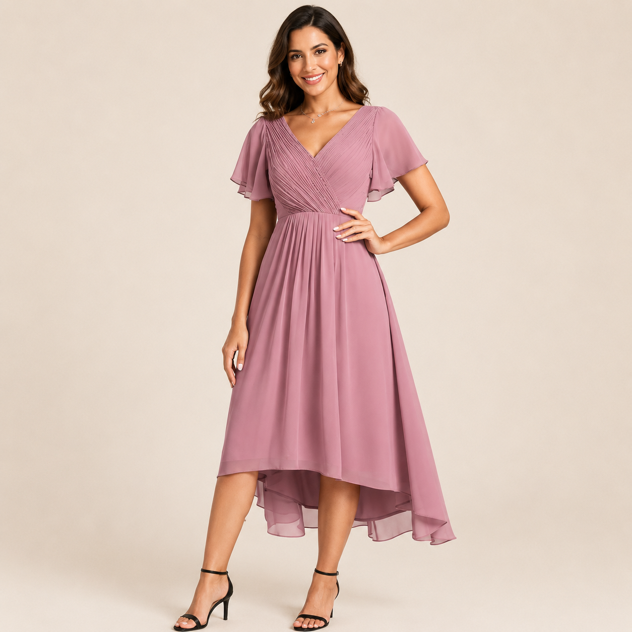 Vestido Chifón High-Low Mujer