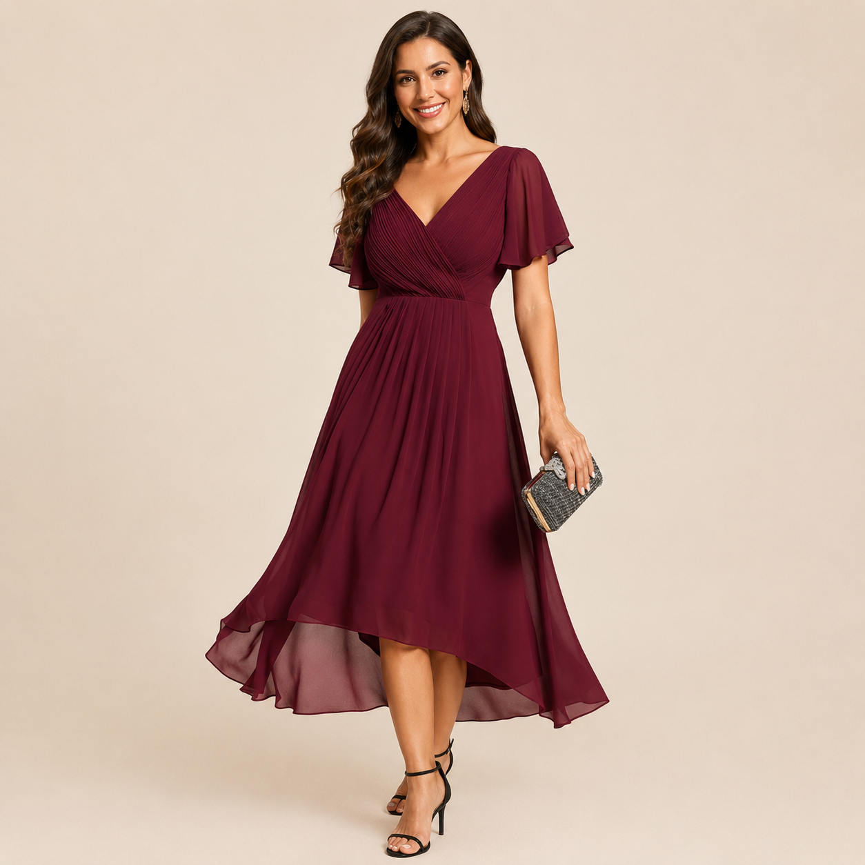 Vestido Chifón High-Low Mujer